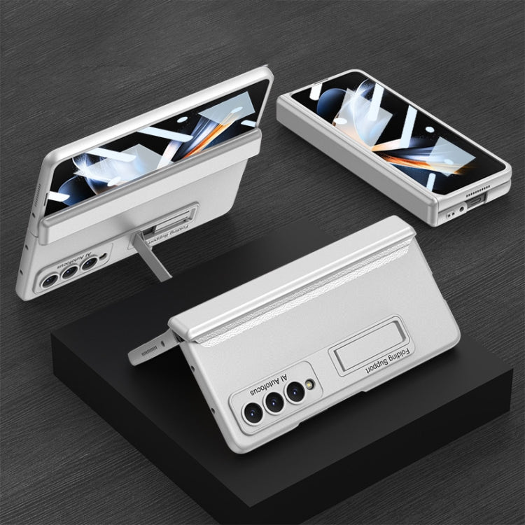 Magnetic Hinge Folding Phone Case for Samsung Galaxy Z Fold4 - Silver