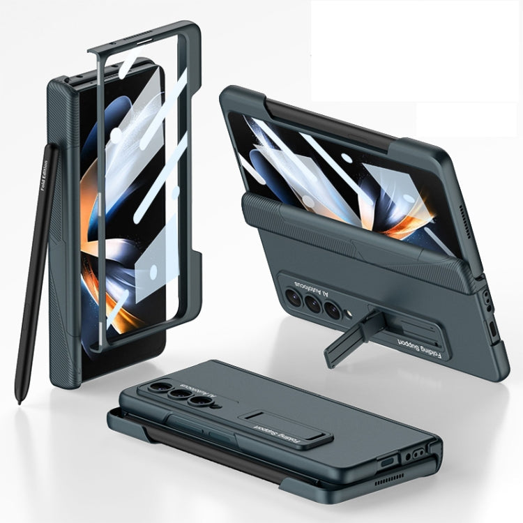 Samsung Galaxy Z Fold4 GKK Folding Phone Case with Pen Slot(Alloy Green)