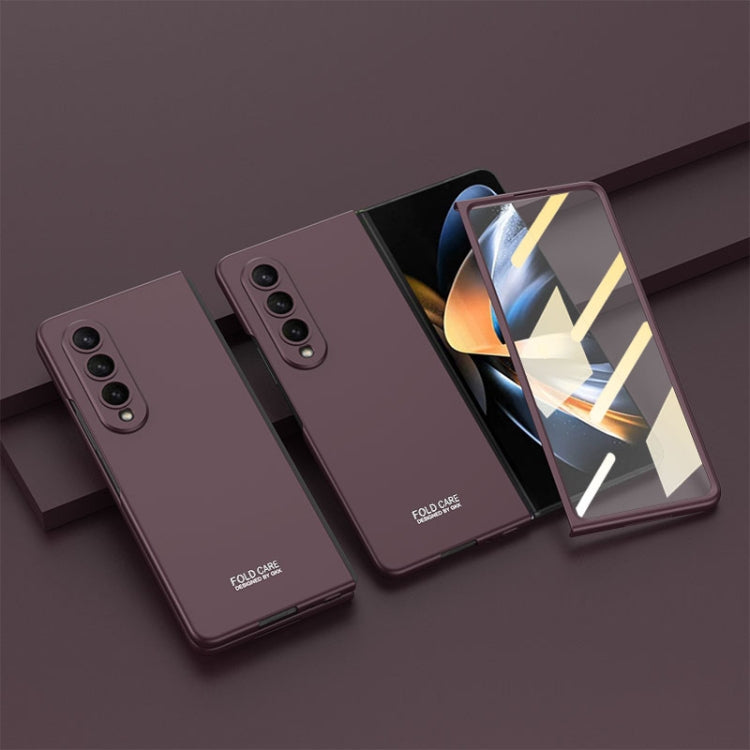 GKK Integrated Ultra-thin Full Coverage Flip Case for Samsung Galaxy Z Fold4 (Wine Red)