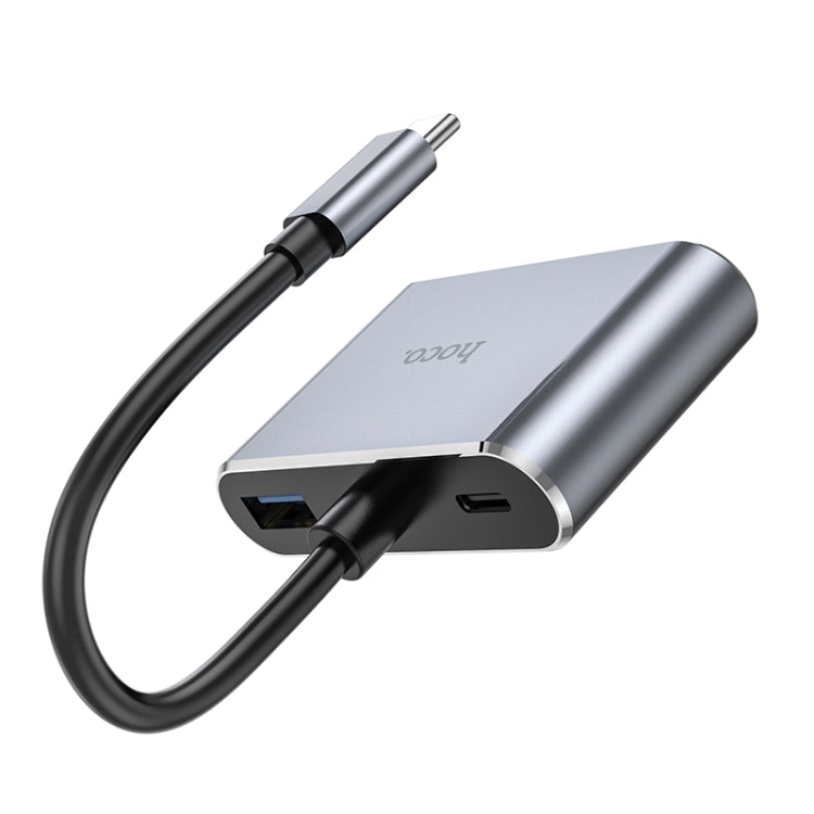 hoco HB30 USB-C Multifunction Converter with HDTV+VGA+USB3.0+PDHUD - Tarnish