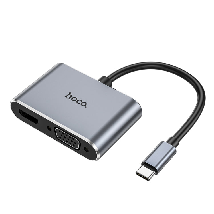 hoco HB30 USB-C Multifunction Converter with HDTV+VGA+USB3.0+PDHUD - Tarnish