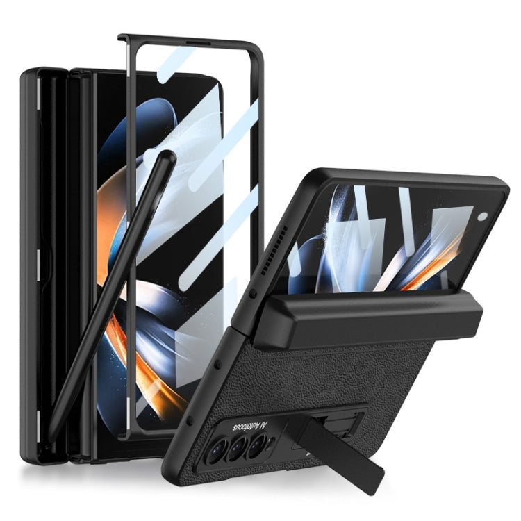Samsung Galaxy Z Fold4 GKK Magnetic Flip Leather Case with Pen Box - Black