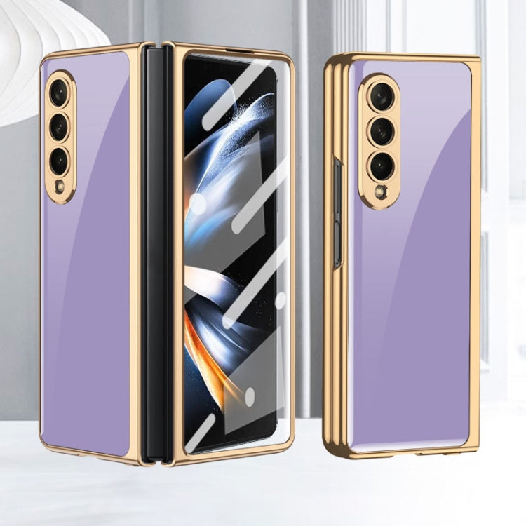 Purple Electroplated Glass Phone Case for Samsung Galaxy Z Fold4