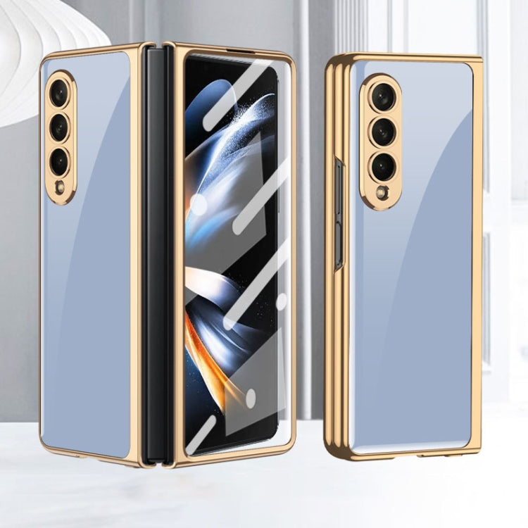 GKK Blue Electroplated Glass Phone Case for Samsung Galaxy Z Fold4