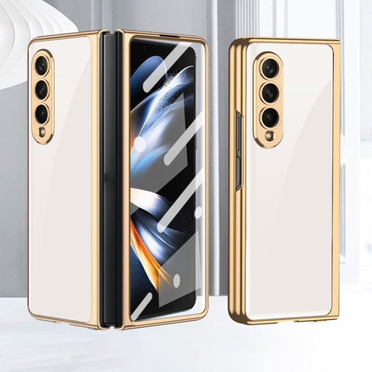 Samsung Galaxy Z Fold4 GKK Pink Gold Phone Case with Electroplated Painted Glass Integration