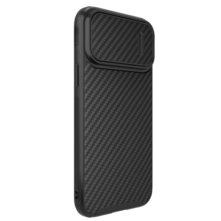 NILLKIN iPhone 14 Pro Synthetic Fiber Camshield Magnetic Phone Case (Black)