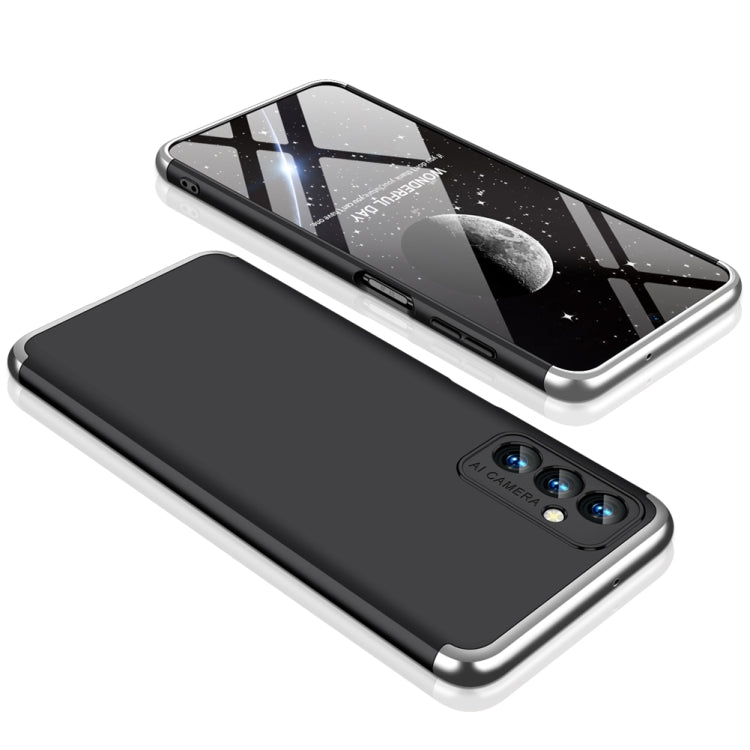 Enhanced Protection GKK Three Stage Splicing Phone Case for Samsung Galaxy F13 / M13 India (Black Silver)
