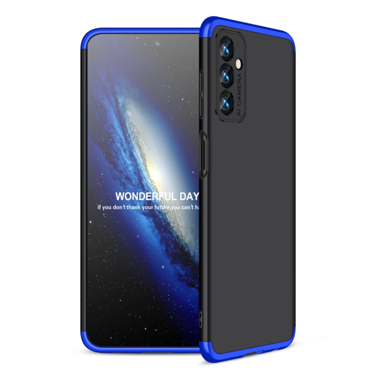 Samsung Galaxy F13 / M13 GKK Three Stage Splicing PC Phone Case (Black Blue) with 360-Degree Full Coverage