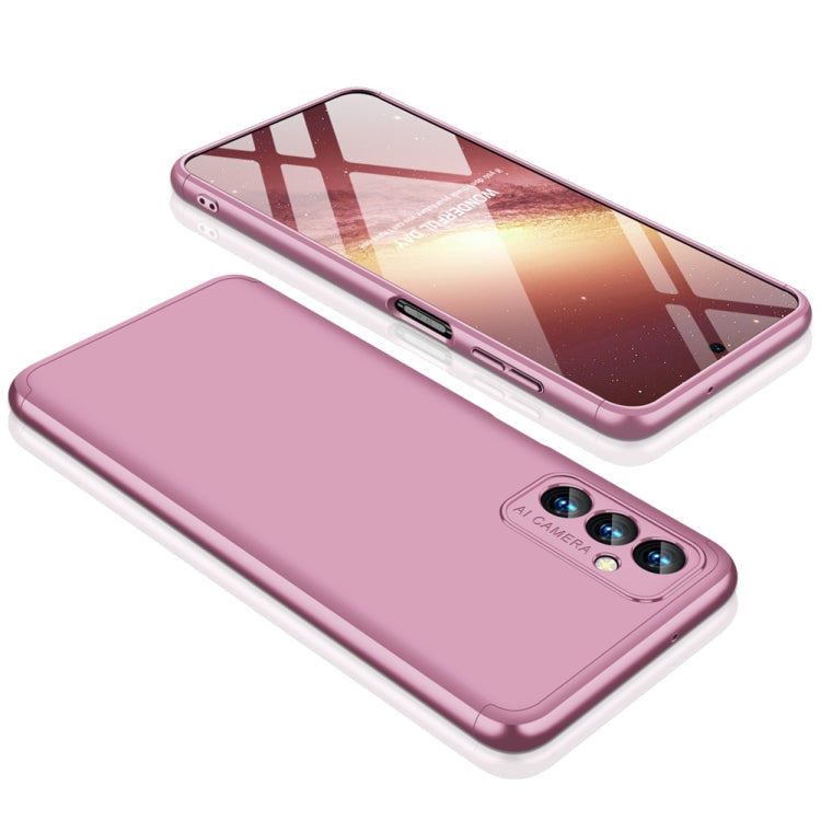 GKK Three Stage Splicing Full Coverage PC Phone Case for Samsung Galaxy F13 / M13 India (Rose Gold)