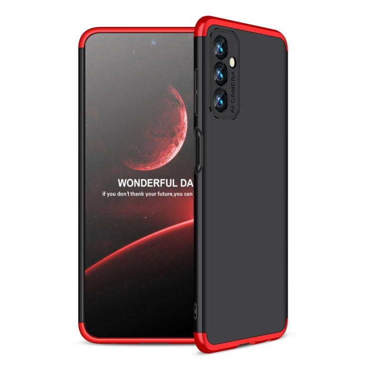 GKK Three Stage Splicing Full Coverage PC Phone Case for Samsung Galaxy F13 / M13 (Black Red)