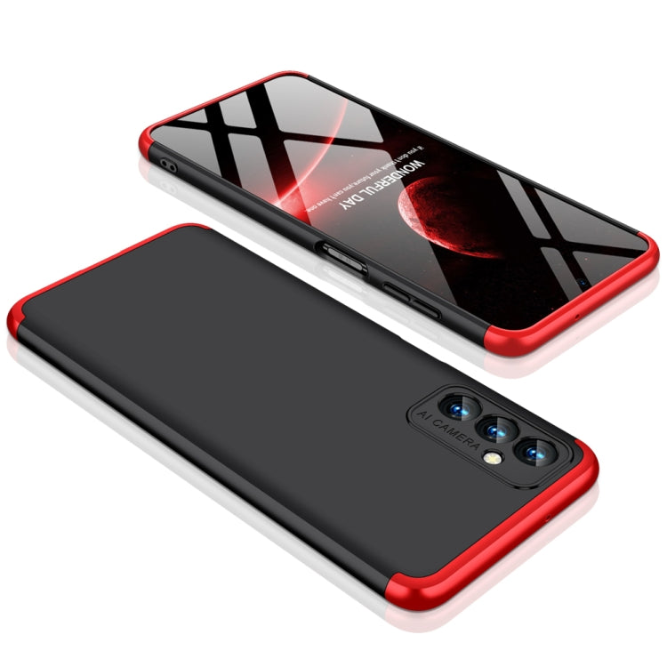GKK Three Stage Splicing Full Coverage PC Phone Case for Samsung Galaxy F13 / M13 (Black Red)