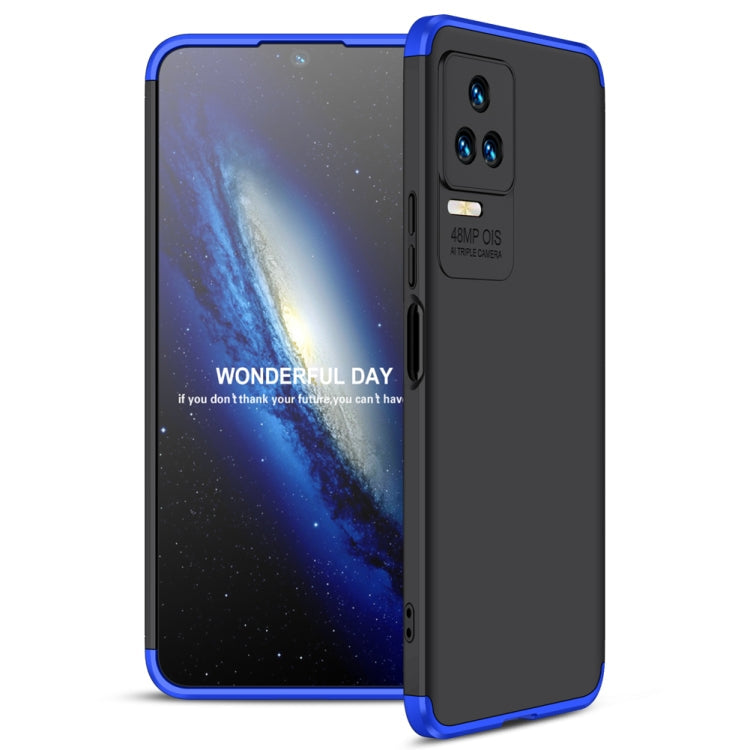 GKK Three Stage Splicing Full Coverage PC Phone Case for Xiaomi Poco F4 5G / Redmi K40S (Black Blue)