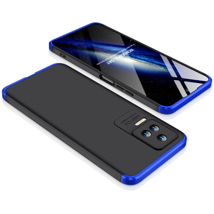 GKK Three Stage Splicing Full Coverage PC Phone Case for Xiaomi Poco F4 5G / Redmi K40S (Black Blue)
