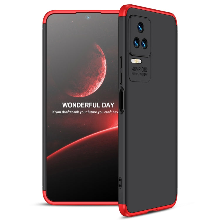 GKK Three Stage Splicing Full Coverage PC Phone Case for Xiaomi Poco F4 5G / Redmi K40S (Black Red)