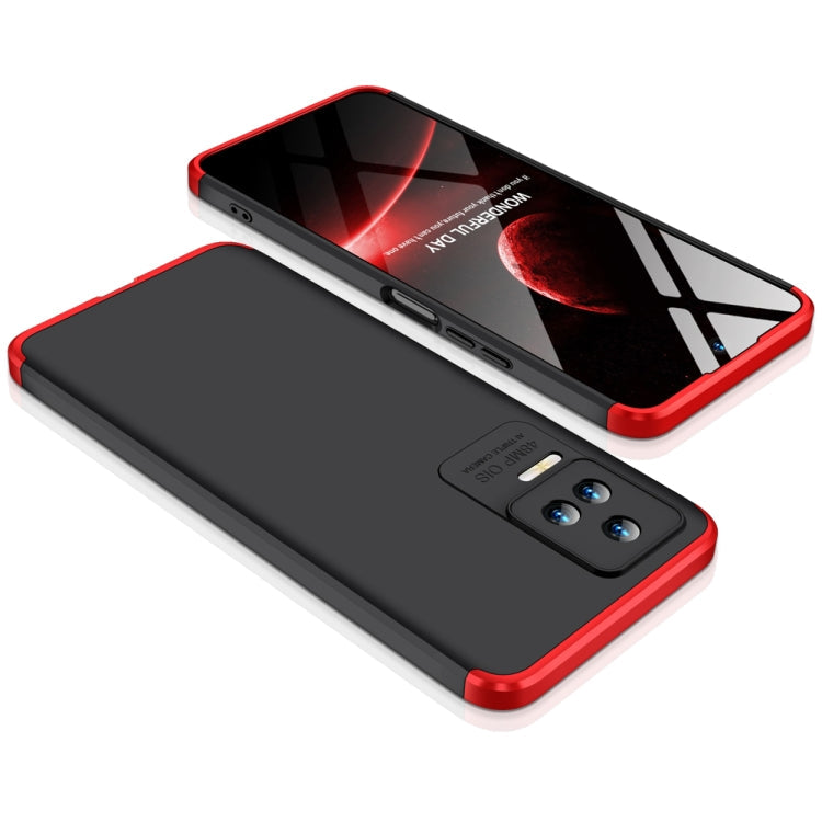 GKK Three Stage Splicing Full Coverage PC Phone Case for Xiaomi Poco F4 5G / Redmi K40S (Black Red)