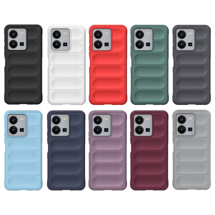 Stylish Wine Red Phone Case for vivo Y35 4G with Magic Shield TPU and Flannel