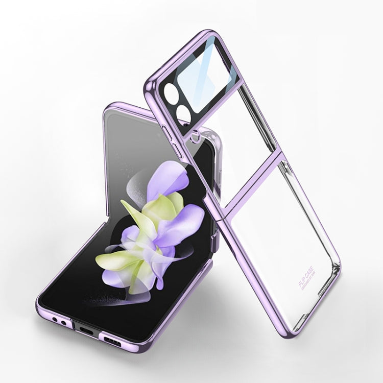 GKK Electroplated All-inclusive Phone Case for Samsung Galaxy Z Flip (Purple)