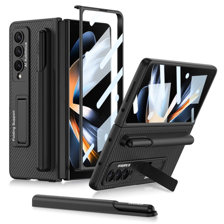 Samsung Galaxy Z Fold4 Ultra-thin Shockproof Leather Protective Case with Holder & Pen Slots