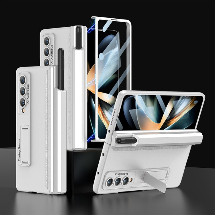 Samsung Galaxy Z Fold4 360° Full Body Protection Case with Magnetic Stand (Silver)