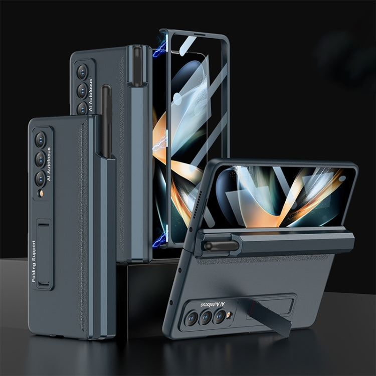 GKK Magnetic Full Body Phone Case for Samsung Galaxy Z Fold4 with Pen Drawer (Green)