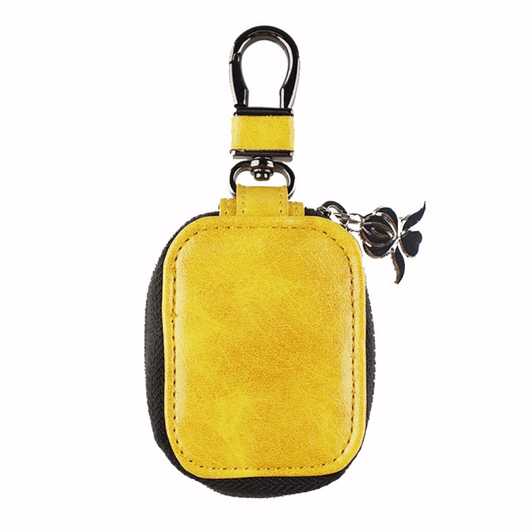 Yellow Leather Storage Bag for Apple AirPods