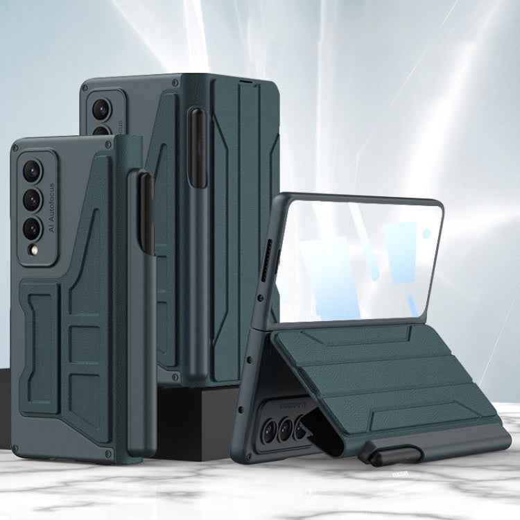GKK Integrated Flip Case with Detachable Pen Holder for Samsung Galaxy Z Fold4 (Green)