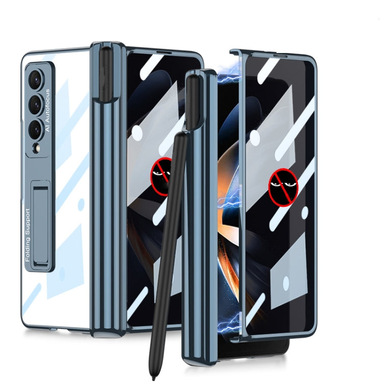 Samsung Galaxy Z Fold4 GKK Green Magnetic Folding Privacy Phone Case with Pen Holder
