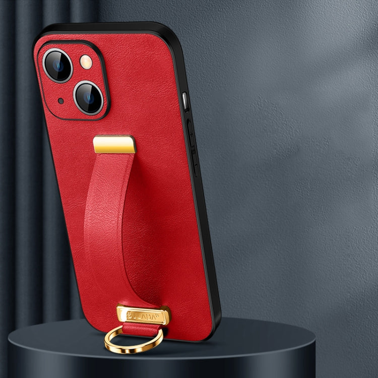 SULADA Cool Series Red PC + Leather Texture Phone Case for iPhone 14 Plus