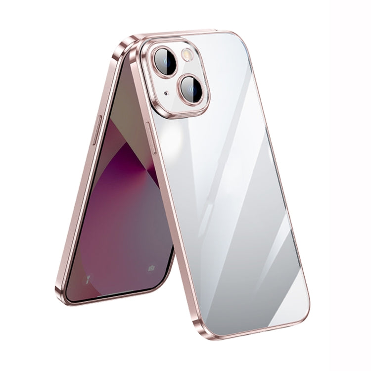 SULADA Electroplated Lens Protector Clear Case for iPhone 14 (Pink)