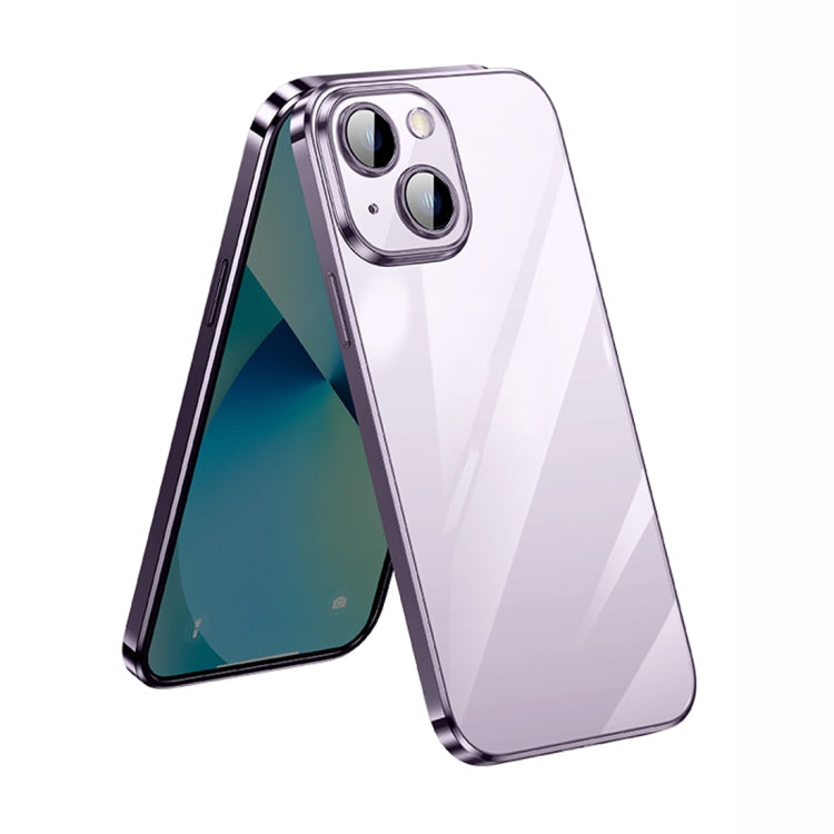 SULADA Lens Protector Plated Clear Case for iPhone 14 Plus (Dark Purple)