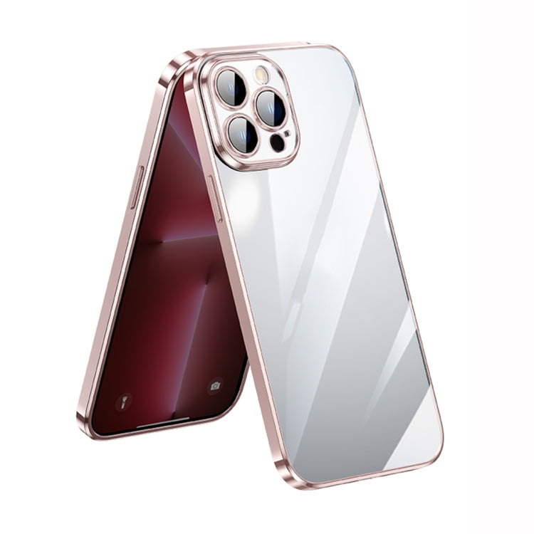 SULADA Lens Protector Plated Clear Case for iPhone 14 Pro (Pink)