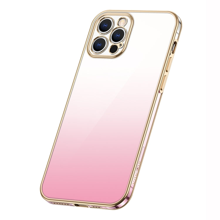 SULADA Iridescence Series Plating Transparent Gradient Phone Case for iPhone 14 Pro Max (Pink)