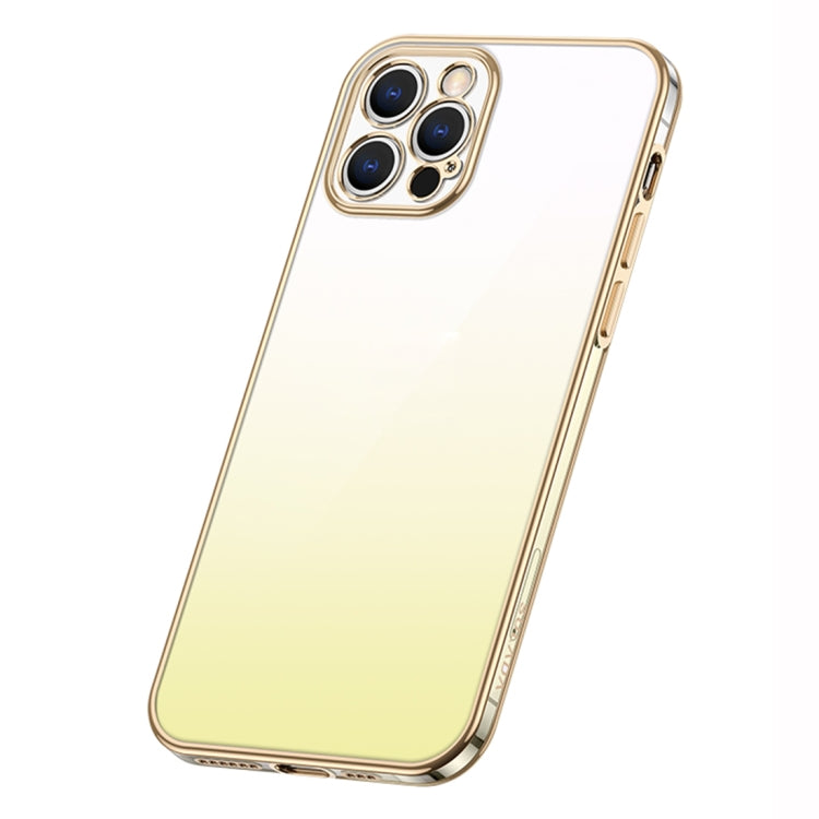 SULADA Iridescence Series Plating Transparent Gradient Phone Case for iPhone 14 Pro Max (Gold)