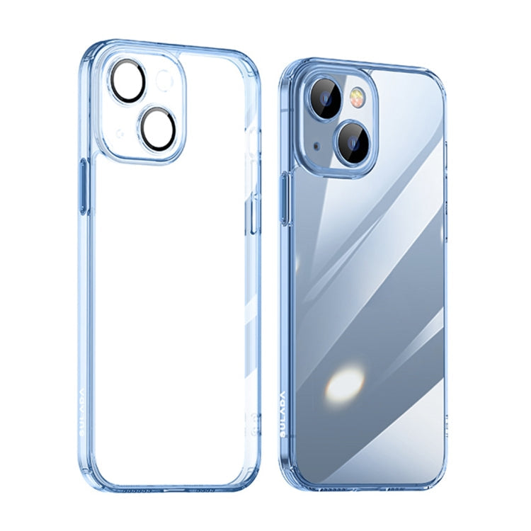 SULADA Crystal Steel Series TPU Transparent Phone Case for iPhone 14 (Blue)