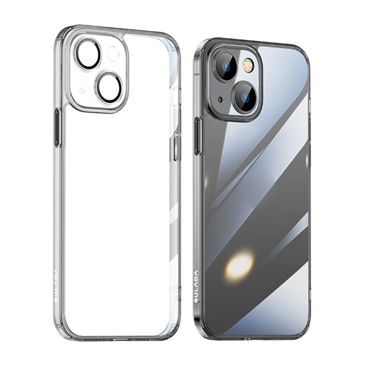 SULADA Crystal Steel Series TPU Transparent Phone Case for iPhone 14 Plus (Black)