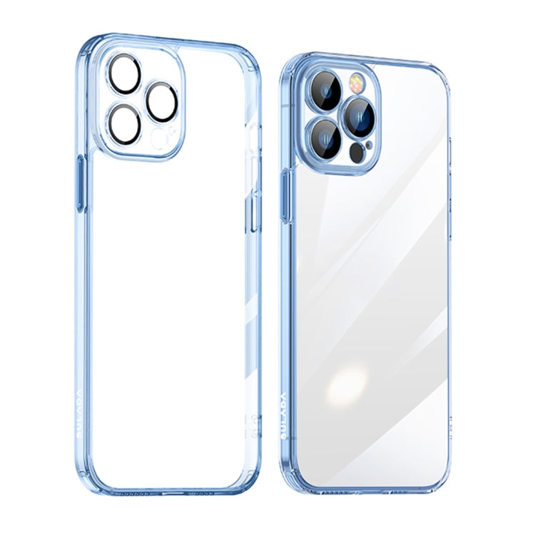 SULADA Crystal Steel Series TPU Transparent Phone Case for iPhone 14 Pro (Blue)