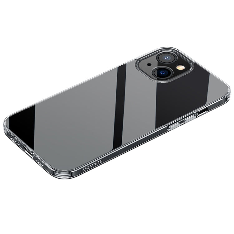 SULADA Frosted Series Shockproof Transparent TPU Phone Case for iPhone 14 (Black)