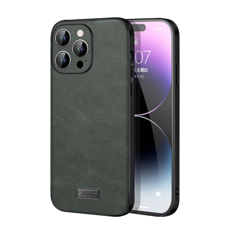 SULADA Green Shockproof Leather Phone Case for iPhone 14 Pro Max