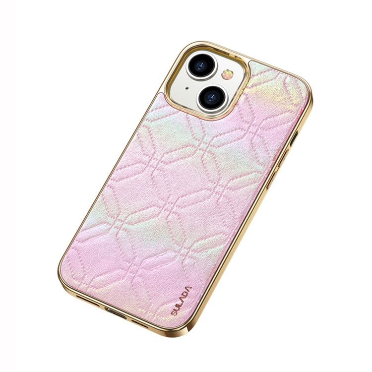 SULADA Cooljas Series TPU Sheepskin Texture Phone Protective Case for iPhone 14 Plus (Bright Pink)