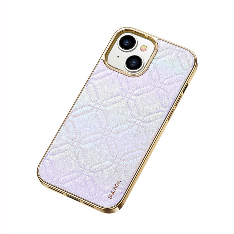 SULADA Cooljas Series TPU Sheepskin Texture Phone Protective Case for iPhone 14 Plus (Bright Silver)