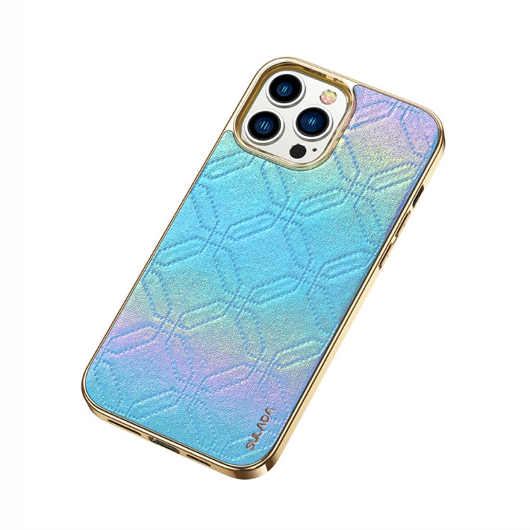 Texture Phone Protective Case for iPhone 14 Pro Max (Bright Blue)