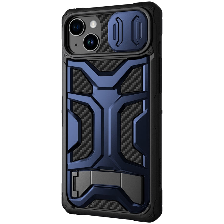 Enhanced Protection iPhone 14 Plus NILLKIN Sliding Camera Cover Design TPU + PC Phone Case (Blue)