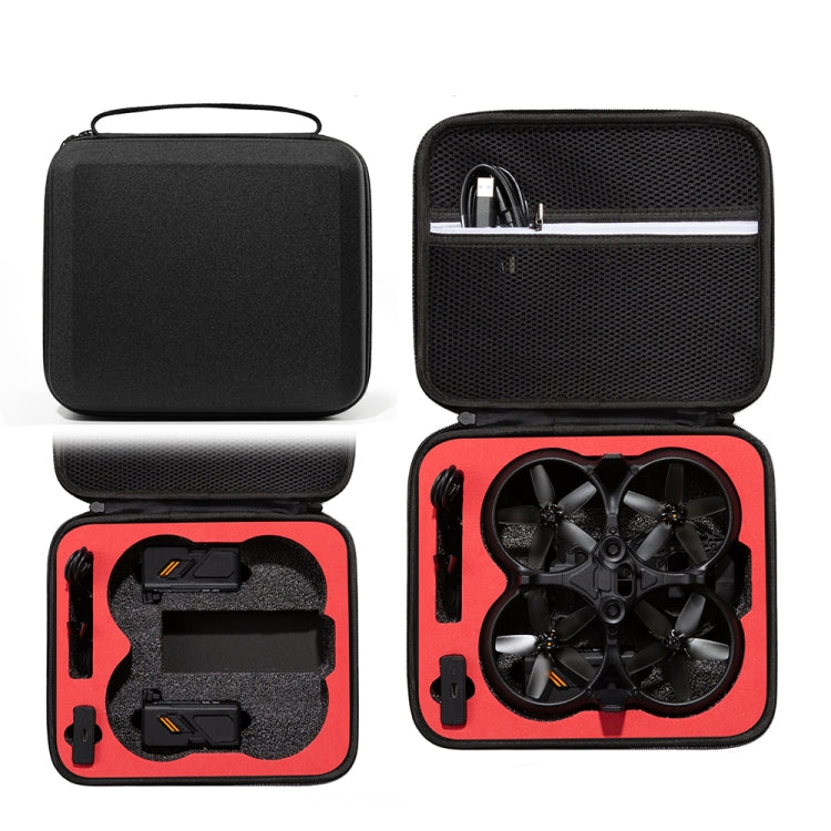 DJI Avata Drone Square Shockproof Hard Case Carrying Storage Bag - Black + Red Liner