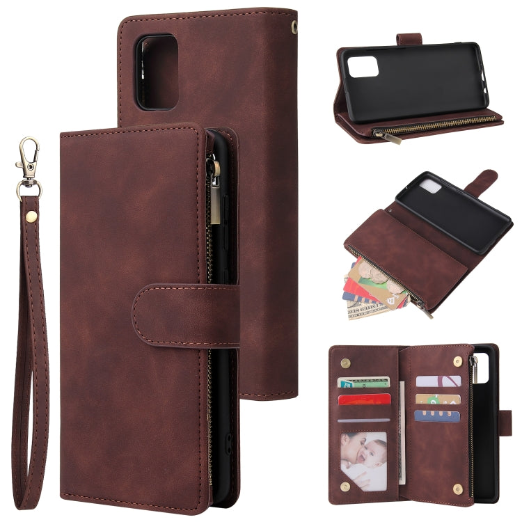 Multifunctional Coffee Leather Flip Case for Galaxy A51