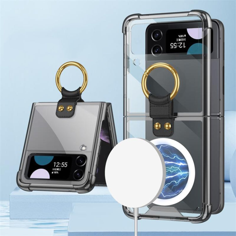Samsung Galaxy Z Flip GKK MagSafe Airbag Shockproof Phone Case with Ring Holder (Black)