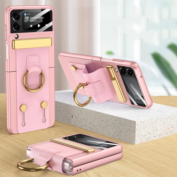 Pink GKK Ultrathin Shockproof Phone Case with Ring Holder for Samsung Galaxy Z Flip4