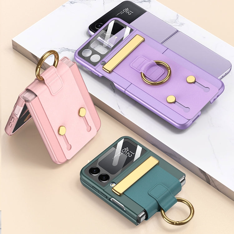 Pink GKK Ultrathin Shockproof Phone Case with Ring Holder for Samsung Galaxy Z Flip4