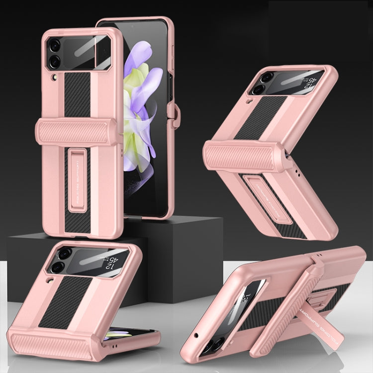 Pink Magnetic Fold Shockproof Protective Phone Case for Samsung Galaxy Z Flip4 by GKK