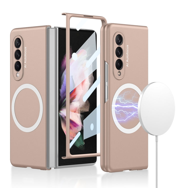 GKK MagSafe Ultrathin Integrated Shockproof Protective Phone Case (Rose Gold) for Samsung Galaxy Z Fold3 5G
