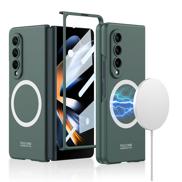 GKK MagSafe Ultrathin Integrated Shockproof Protective Phone Case for Samsung Galaxy Z Fold4 (Dark Green)